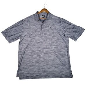 FootJoy Polo Mens XXL Performance Gray Heathered Golf Shirt Eagle Logo Athletic